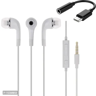 Siwi Type C Earphone for Honor Magic 3 Earphones Original Like Wired Noise Cancelling In-Ear Headphones Stereo Deep Bass Head Hands-free Headset Earbud With Type-C to 3.5mm Aux Audio Jack Built in-line Mic, Call Answer/End Button, Music (TYR, White)
