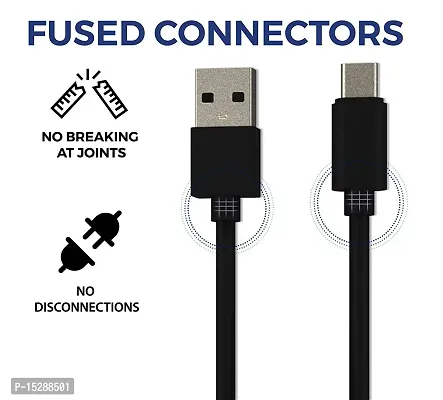 5W to 20W Type-C USB Cable for Ulefone Armor 3 / Armor3 USB Cable Original Like | Charger Cable | Rapid Quick Dash Fast Charging Cable | Data Sync Cable | Type C to USB-A Cable (4 Amp, 1 Meter/3.2 Feet, TC8, Black)-thumb4