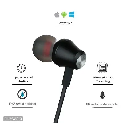 Siwi Wireless Bluetooth Headphones Earphones for iBall Slide Q400x Plus Earphone Bluetooth Wireless Neckband Flexible In-Ear Headphones Headset With Mic, Extra Deep Bass Hands-Free Call/Music, Sports Earbuds, Sweatproof (JMD7, Multi)-thumb2