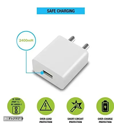 Siwi Fast Type-C Charger for Smartron SRT.Phone Charger Adapter Wall Charger | Mobile Charger | Fast Charger | Android Charger with 1 Meter USB Type C Charging Data Cable (2.4 Amp, TWE, White)-thumb2