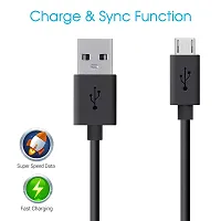 Siwi Fast Charging  Data USB Cable for Asus Zenfone Max 2016 USB Cable | Micro USB Data Cable | Sync Quick Fast Charging Cable | Charger Cable | Android V8 Cable (3.1 Amp, 1 Meter, BM, Black)-thumb2