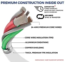 Siwi Type-C USB Cable for Micromax in 1B USB Cable Original Like | Charger Cable | Rapid Quick Dash Fast Charging Cable | Data Sync Cable | Type C to USB-A Cable (4 Amp, 1 Meter/3.2 Feet, TC6, White)-thumb3