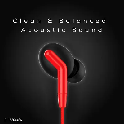 Siwi Earphone for Vivo Y21 2021 Earphones Original Like Wired Noise Cancellation In-Ear Headphones Stereo Deep Bass Head Hands-free Headset Earbud With Built in-line Mic, Call Answer/End Button, Music 3.5mm Aux Audio Jack (TL, Black/Red)-thumb3