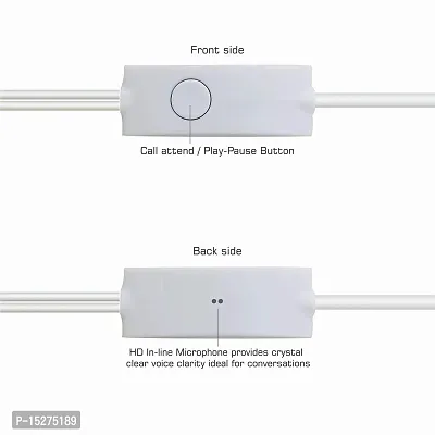 Earphones for OPPO A17 / A 17 Earphone Original Like Wired In-Ear Headphones Stereo Deep Bass Head Hands-free Headset Earbud With Built in-line Mic, Call Answer/End Button, Music 3.5mm Aux Audio Jack (YS6, White)-thumb3