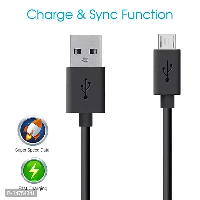Siwi Fast Charging  Data USB Cable for Samsung Z1, Samsung Z3 USB Cable | Micro USB Data Cable | Sync Quick Fast Charging Cable | Charger Cable | Android V8 Cable (3.1 Amp, 1 Meter, BM, Black)-thumb3