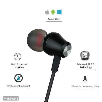 Siwi Wireless Bluetooth Headphones Earphones for Honor 30 Pro Earphone Bluetooth Wireless Neckband Flexible In-Ear Headphones Headset With Mic, Extra Deep Bass Hands-Free Call/Music, Sports Earbuds, Sweatproof (JMD7, Multi)-thumb2