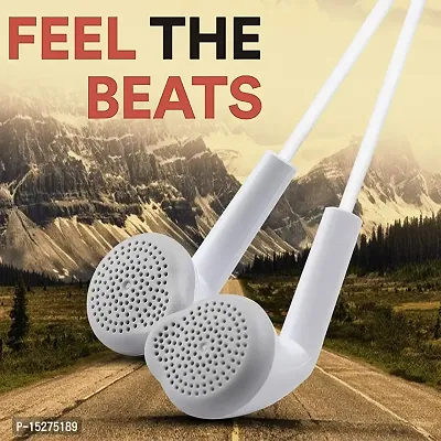 Earphones for OPPO A17 / A 17 Earphone Original Like Wired In-Ear Headphones Stereo Deep Bass Head Hands-free Headset Earbud With Built in-line Mic, Call Answer/End Button, Music 3.5mm Aux Audio Jack (YS6, White)-thumb5