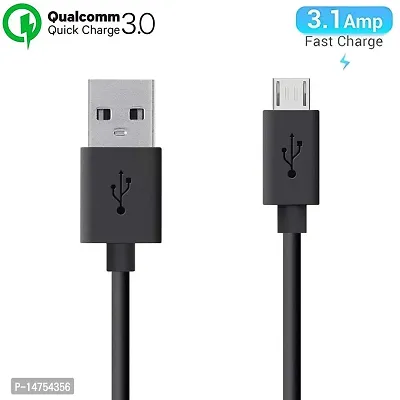 Siwi Fast Charging  Data USB Cable for Micromax Canvas X353 USB Cable | Micro USB Data Cable | Sync Quick Fast Charging Cable | Charger Cable | Android V8 Cable (3.1 Amp, 1 Meter, BM, Black)-thumb2