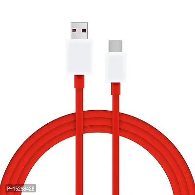 10W to 65W Type-C USB Cable for Samsung Galaxy F41 / F 41 USB Cable Original Like Charger Cable | Quick, Dash, Warp, Dart, Flash, Turbo, Super Vooc Fast Charging Cable | Data Sync Cable | Type C to USB-A Cable (6 Amp, 1.2 Meter/3.9 Feet, TC6, Red)-thumb0