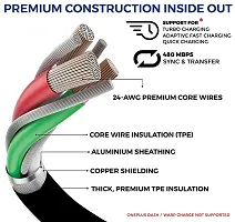 Siwi Type-C USB Cable for HTC Wildfire X USB Cable Original Like | Charger Cable | Rapid Quick Dash Fast Charging Cable | Data Sync Cable | Type C to USB-A Cable (4 Amp, 1 Meter/3.2 Feet, TC6, Black)-thumb4