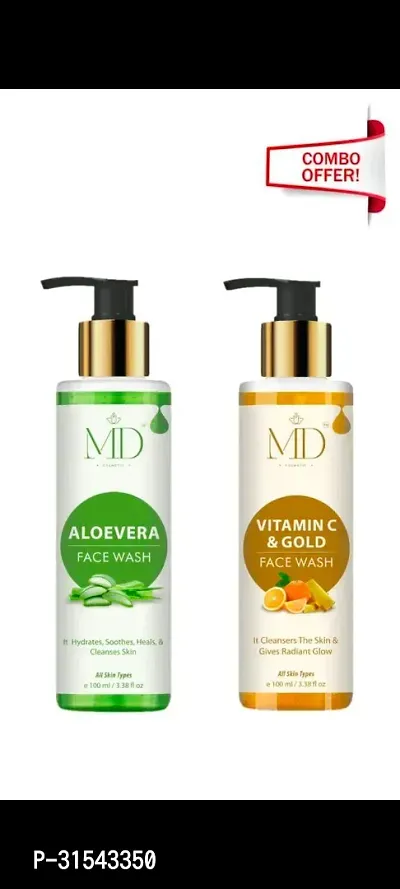 Classic Refreshing Skincare Duo Aloe Vera Facewash and Vitamin C and Gold Facewash-thumb0