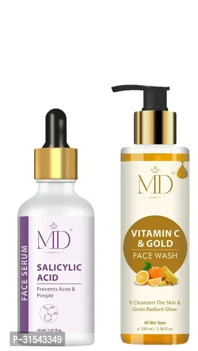 Classic Radiant Skincare Duo Salicylic Acid Serum and Vitamin C and Gold Facewash