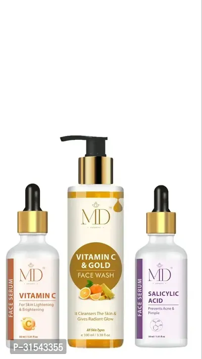 Classic Clear Skin Trio Salicylic Acid Serum Vita C Serum And Vitamin C and Gold Facewash