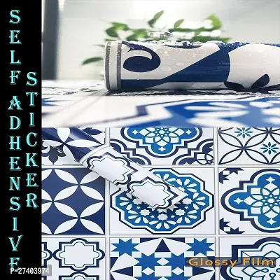 Designer Blue Vinyl Wall Stickers Wallpaper-thumb0