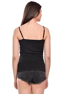 BLACK ME Women's Cotton Spaghetti/Camisole/Slips (XX-Large, Black)-thumb3