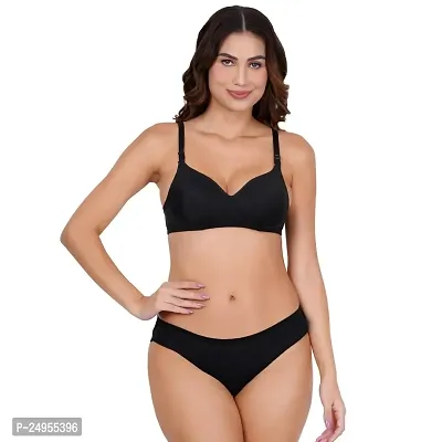 BLACK ME Women's Non Padded Honeymoon Bra and Panty Set for Girls Women