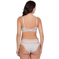 BLACK ME Women's Light Padded Lace Work Honeymoon Bra and Panty Set for Girls Women's (CLC00034-32-S, White, S) Set of 1-thumb4