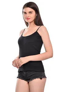 BLACK ME Women's Cotton Spaghetti/Camisole/Slips (XX-Large, Black)-thumb1