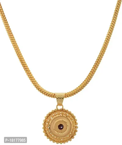 Traditional Brass Golden American Diamond Necklace For Women-thumb0