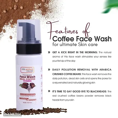 indie-gredients Coffee Skin Care Paraben,SLS Free Foaming Facewash[150ml] [FREE blackseed soap] Face Wash (150 g)-thumb4