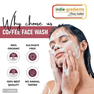indie-gredients Coffee Skin Care Paraben,SLS Free Foaming Facewash[150ml] [FREE blackseed soap] Face Wash (150 g)-thumb5
