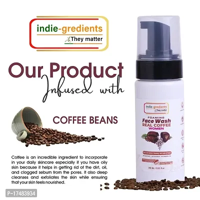 indie-gredients Coffee Skin Care Paraben,SLS Free Foaming Facewash[150ml] [FREE blackseed soap] Face Wash (150 g)-thumb3