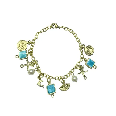 TIARAA Charm Sea Beads Pearl Charm Bracelet