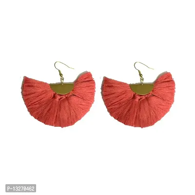 TIARAA Pink Fringe Tassel Earrings for Women-thumb0