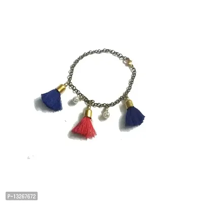 Tiaraa Multicolor Alloy Tassel Bracelet with Pearls for Women