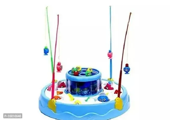 Interactive Fish Catching Game And Musical Toy Set For Kids  Rotating Boards With Two Fish Pools  Quiet Play Option Included  Multicolor Delight-thumb0