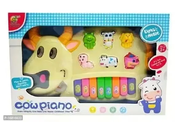 Multicolor Cow Musical Piano Featuring 3 Modes Of Animal Sounds Flashing Lights And Wonderful Music-thumb0