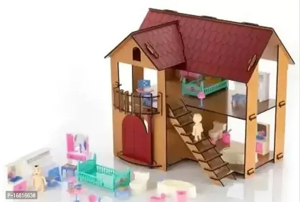 Step Into The World Of Miniature Design Wooden Dollhouse Kit With 78 Exquisite Furniture Items