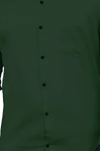 SR Enterprise Men's Cotton Solid Full Sleeve Casual Spread Collared Shirt (Green) (Size:- X-Large)-thumb4