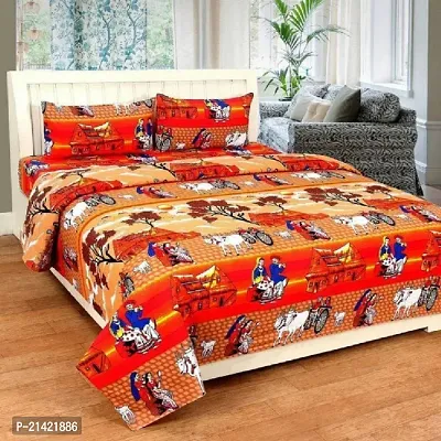 Comfortable Cotton  Queen Bedsheet with Pillow Covers