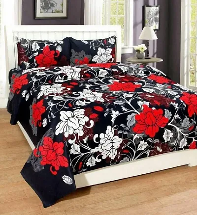 Printed Cotton Blend Double Bedsheet