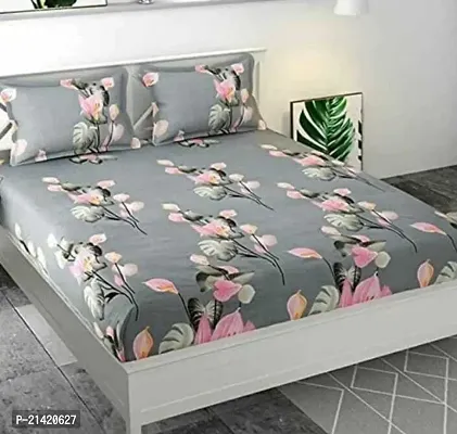 Comfortable Cotton Printed Queen Bedsheet with Pillow Covers-thumb0