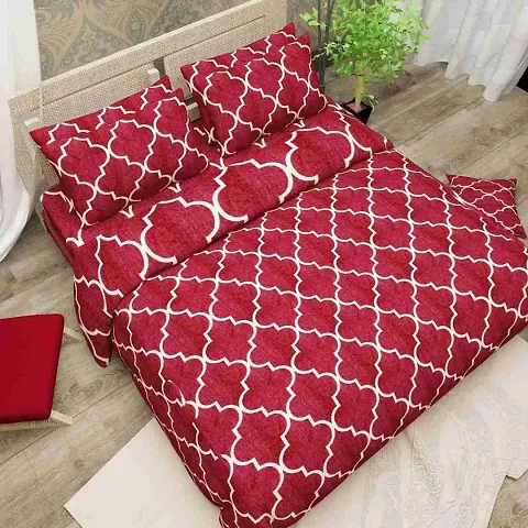 A Beautiful Patterns & King Size Flat Bedsheet for Double Bed with 2 Pillow Covers Sets,182 T(Microfiber, Multicolor)
