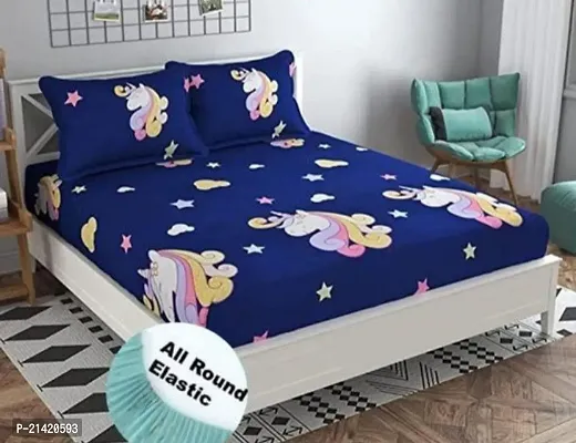 Comfortable Cotton Printed Queen Bedsheet with Pillow Covers