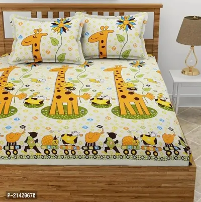 Comfortable Microfiber Printed Queen Bedsheet with Pillow Covers