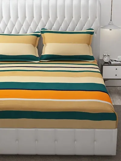 Printed Double Bedsheet with 2 Pillow Cover