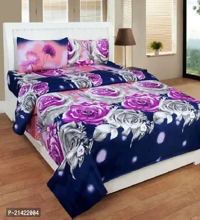 Comfortable Cotton Double Size 1 Bedsheet With 2 Pillowcovers