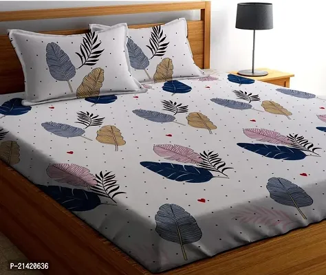 Comfortable Microfiber Printed Queen Bedsheet with Pillow Covers