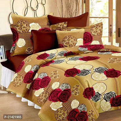 Comfortable Cotton Double Size 1 Bedsheet With 2 Pillowcovers-thumb0