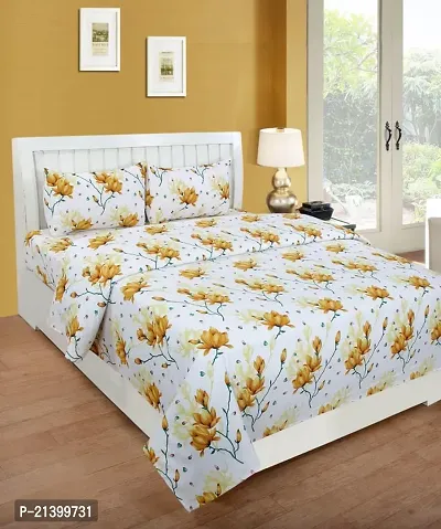 Stylish Cotton Double Bedsheet with 2 Pillow Covers-thumb0