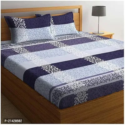 Comfortable Microfiber Printed Queen Bedsheet with Pillow Covers