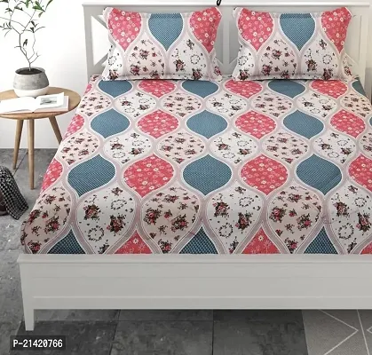 Comfortable Polycotton Printed Queen Bedsheet with Pillow Covers-thumb0