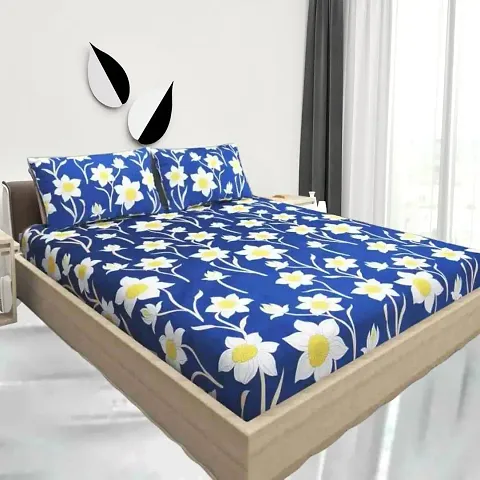 Printed Double Bedsheet with 2 Pillow Cover