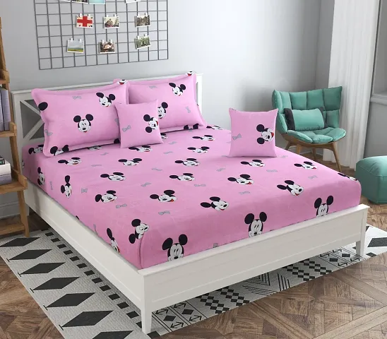 Printed Double Bedsheet with 2 Pillow Cover