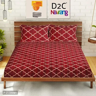 Stylish Cotton Double Bedsheet with 2 Pillow Covers