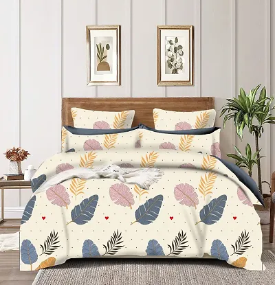 Printed Double Bedsheet with 2 Pillow Cover